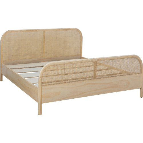 Breeze Queen Bed in Natural Wood & Rattan