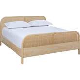 Breeze Queen Bed in Natural Wood & Rattan