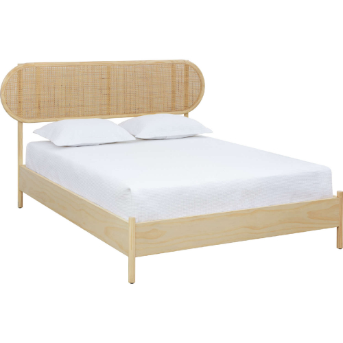 Gypsy Queen Bed in Natural Finish Wood & Rattan