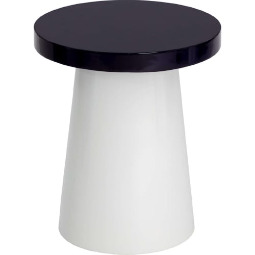 Porcini 20.25"H Outdoor End Table in Navy Blue & White Ceramic Finish Concrete