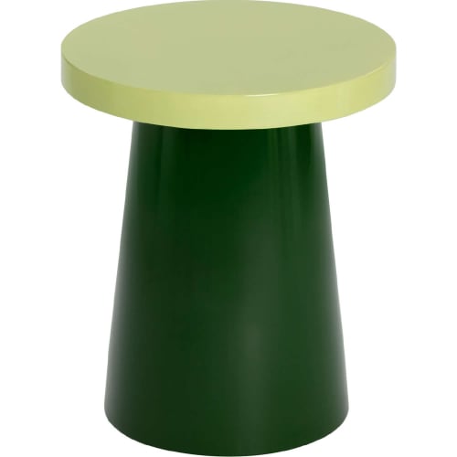 Porcini 20.25"H Outdoor End Table in Light Green & Green Ceramic Finish Concrete