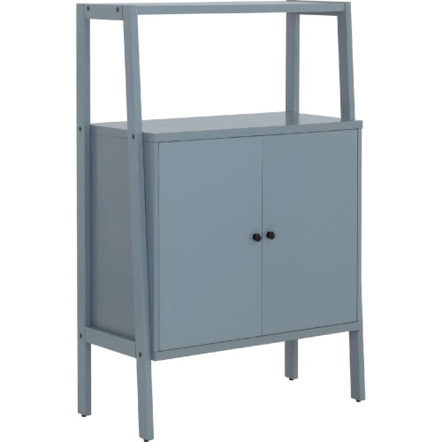 Novak Wine Cabinet in Grey Blue Finish Wood