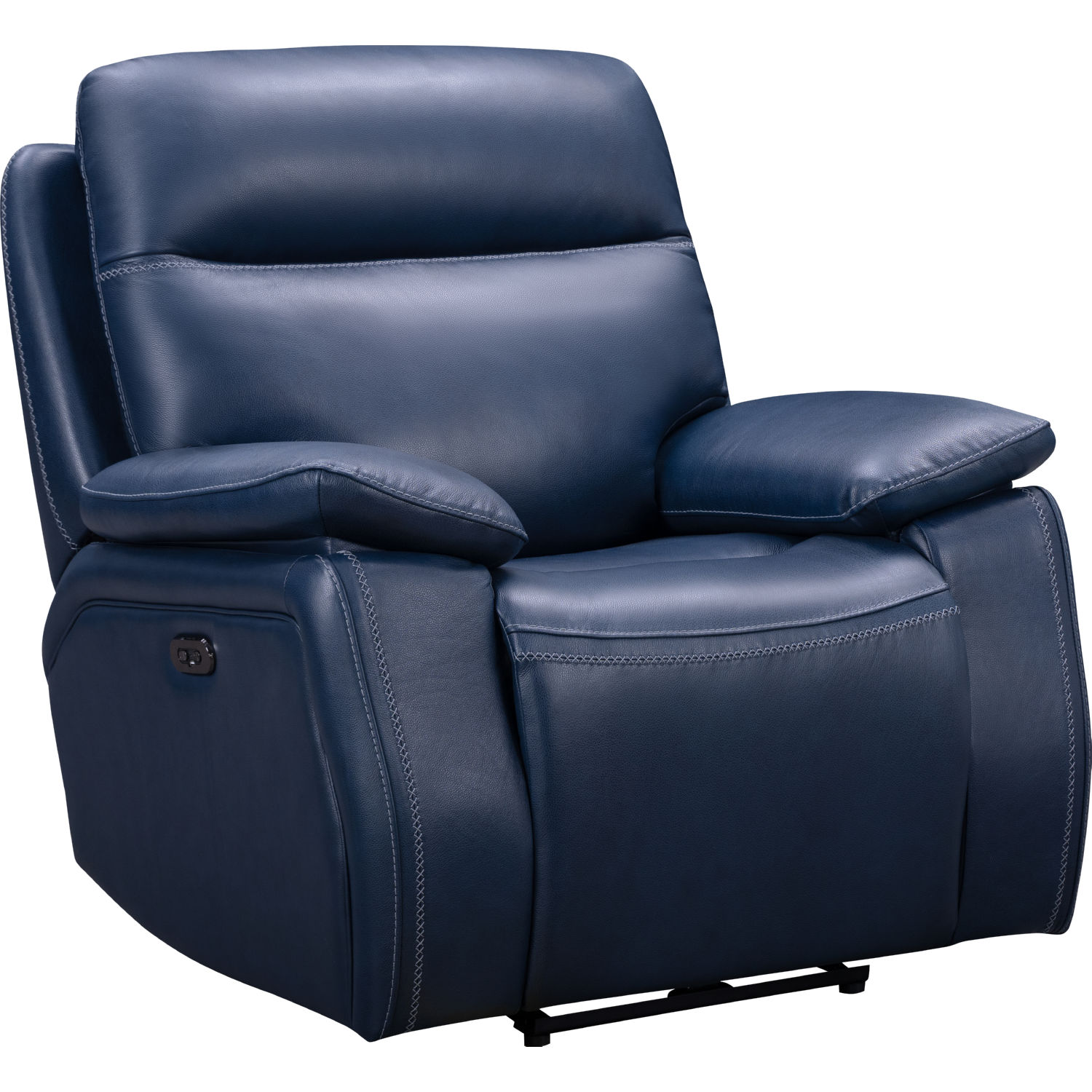 navy blue leather swivel recliner