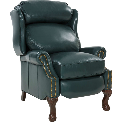 Danbury Vintage Reserve Manual Recliner in Highland Emerald Green Top Grain Leather