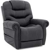 Lucas Power Lift Recliner w/ Head Rest, Lumbar & Heat in Steel Gray Performance Fabric