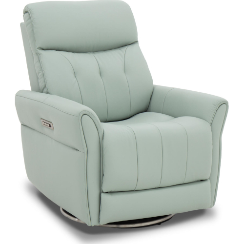 Mae Power Swivel Recliner w/ Head Rest & Lumbar in Sorrento Spa Top Grain Leather