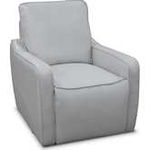 Mara Power Swival Glider Recliner in Cracked Ice Gray Top Grain Leather