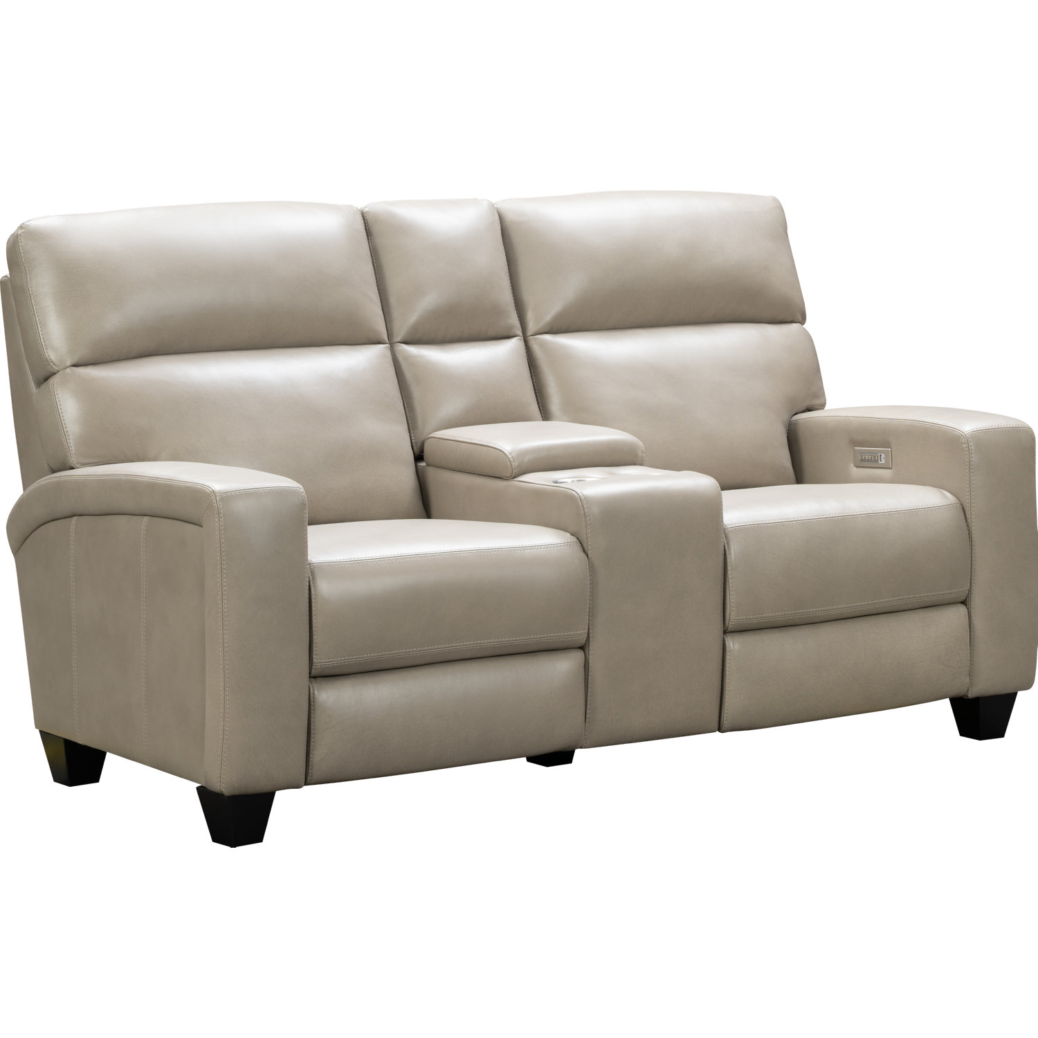 barcalounger leather power reclining loveseat with power headrests