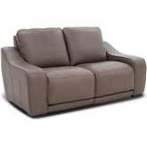 Maxfield Power Reclining Loveseat w/ Head Rests in Umber Brown Top Grain Leather