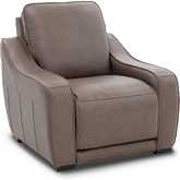 Maxfield Power Recliner w/ Power Head Rest in Umber Brown Top Grain Leather