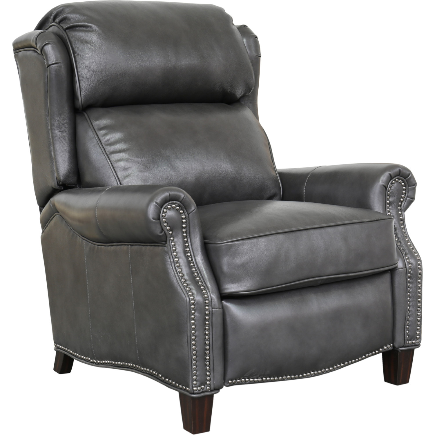 barcalounger gray leather recliner