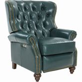 Writer's Chair Power Recliner in Highland Emerald Green Top Grain Leather