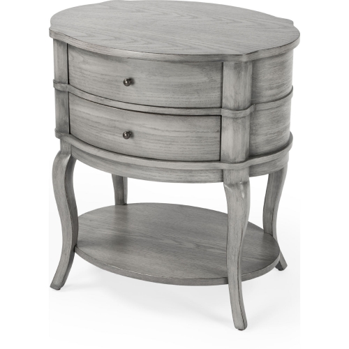 Jarvis Oval Side Table in Gray Wood