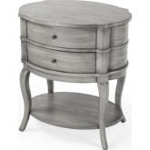 Jarvis Oval Side Table in Gray Wood