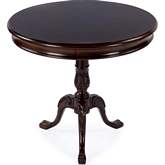 Carissa 30" Round Pedestal Foyer Table in Cherry Nouveau Dark Brown Finish