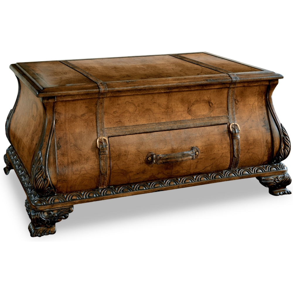 Butler Specialty Company Vasco Old World Map Wood Trunk Table