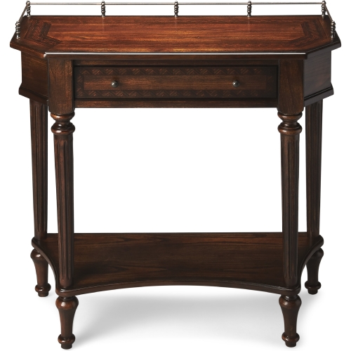 Charleston Console Table in Dark Cherry Brown Wood