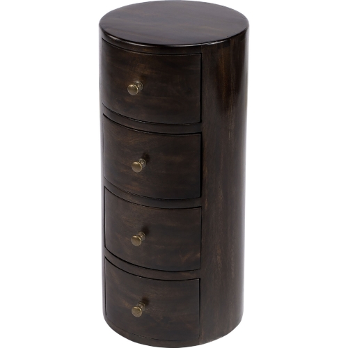 Liam End Table w/ Storage in Dark Brown Wood