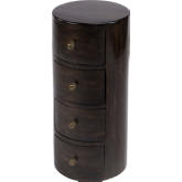 Liam End Table with Storage in Dark Brown Wood