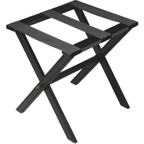 Anthony Luggage Rack in Black Licorice Wood & Fabric