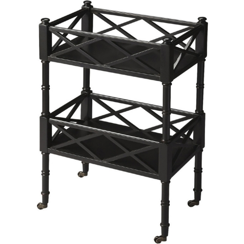 Foster 2 Tier Bar Cart in Black Licorice Finish