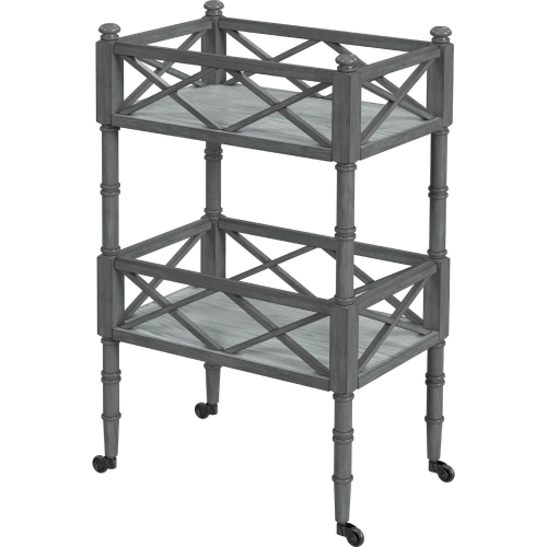 Foster 2 Tier Bar Cart in Powder Gray Wood