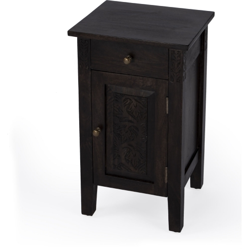 Switra 1 door 1 drawer End Side Table in Coffee Brown Wood