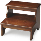 Melrose Step Stool in Chestnut Burl Finish Wood