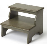 Melrose Step Stool in Silver Satin Finish Wood