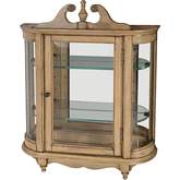 Melinda Wall Curio Cabinet in Antique Beige Finish Wood & Glass