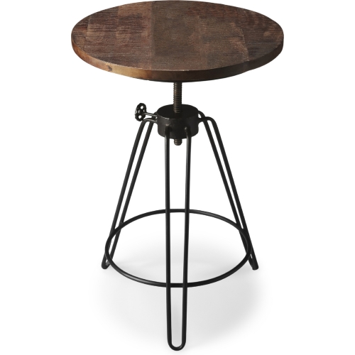 Industrial Chic Accent Table in Multicolor Iron & Recycled Wood