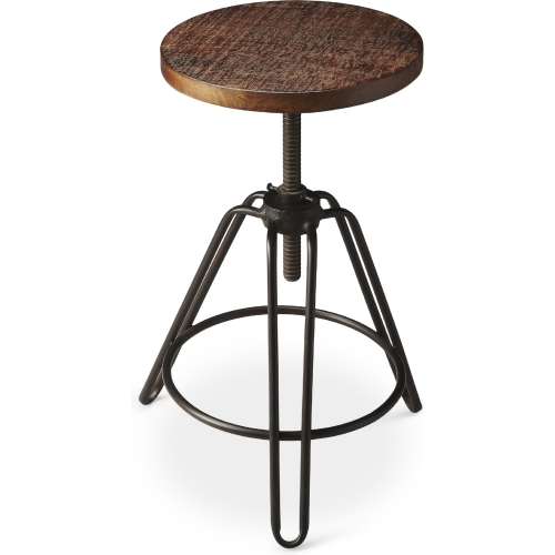 Trenton Revolving Bar Stool in Iron & Recycled Wood