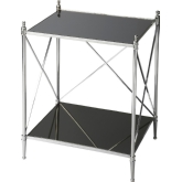 Modern Expressions End Table in Aluminum, Glass & Iron