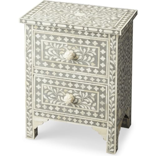 Vivienne Grey Bone Inlay Accent Chest