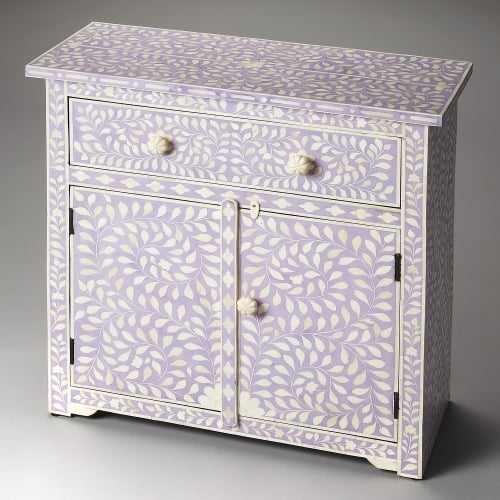 Vivienne Lavender Bone Inlay Console Chest