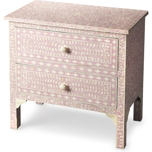 Vivienne Pink Bone Inlay Accent Chest