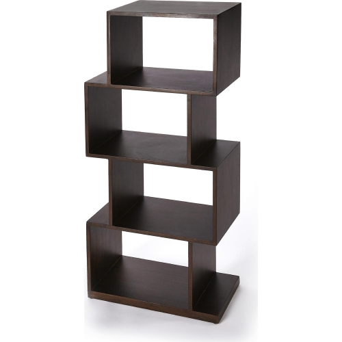 Stockholm Etagere Bookcase in Dark Coffee Brown Mango Wood