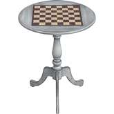 Colbert 22" Round Pedestal Game Table in Gray Wood