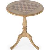 Colbert 22" Round Pedestal Game Table in Beige Finish Wood