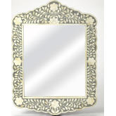 Vivienne Wall Mirror in Gray Bone Inlay