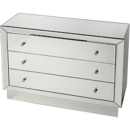 Emma 3 Drawer Chest in Clear Mirror