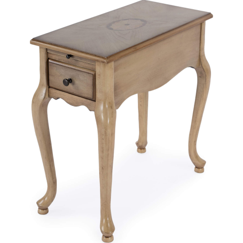 Croydon 11.5" 1 Drawer Side Table in Antique Tan Beige Finish