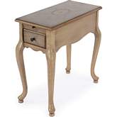 Croydon 11.5" 1 Drawer Side Table in Antique Tan Beige Finish