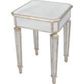 Celeste End Table in Mirror & Antique Pewter