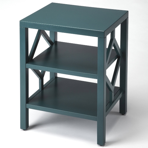 Halcyon End Table in Teal Wood