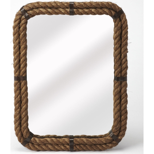 Darby Rectangular Wall Mirror in Rope & Iron