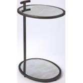 Ciro Side Table in Blackened Gold Metal & Mirror