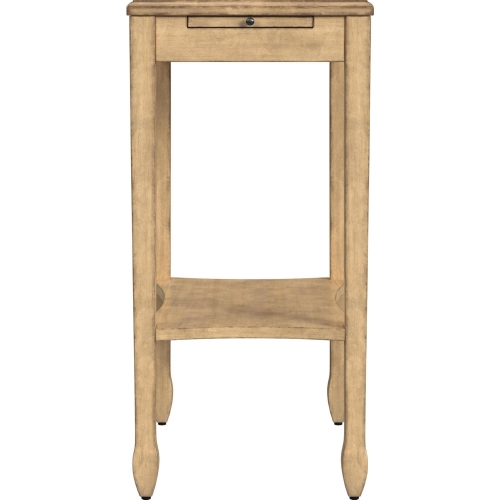 Gilbert End Side Table in Antique Beige Wood