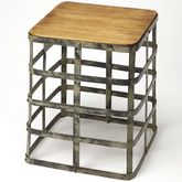 Gantry Industrial Chic End Table in Pine & Distressed Iron