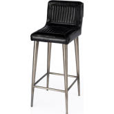 Maxwell Bar Stool in Black Leather & iron